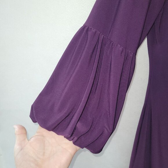 Lauren Ralph Lauren Dress Womens 6 Purple Sinch‎ Side 3/4 Bell Sleeve Scuba Knit - Picture 3 of 14